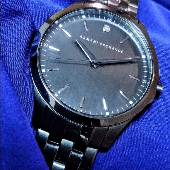 Armani Exchange Hampton Diamond Accent Gunmetal 46mm Classic Mens Watch - Picture 6 of 12